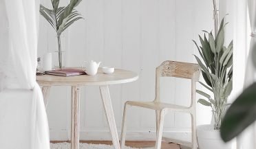 rustic cozy white coffee area