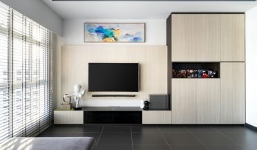 hdb tv feature wall with built-in carpentry