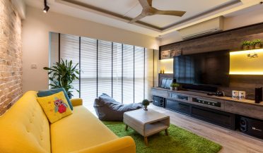 living room interior with a pop of colours in pinnacle duxton